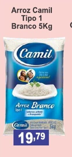 Calvo Atacadista Arroz Camil Tipo 1 Branco 5kg oferta