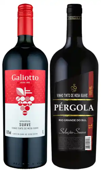 Supermercados Princesa Vinho nacional galiotto ou pérgola tinto ou branco 1 litro oferta