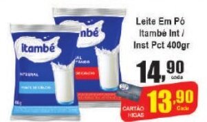 Higa's Supermercado Leite em pó Itambé Int/ Inst. pct 400g oferta
