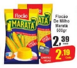 Higa's Supermercado Flocão de Milho Maratá 500g oferta