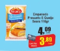 Higa's Supermercado Empanado Presunto e Queijo Seara 110g oferta