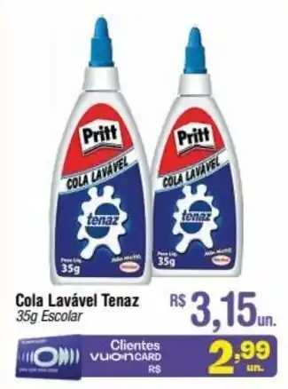 Fort Atacadista Cola Lavável Tenaz 35g oferta