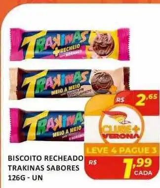 Verona Supermercados Biscoito recheado trakinas sabores oferta