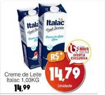 Supermercado Bem Barato Creme de leite italac oferta