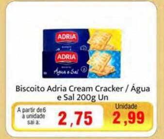 Spani Atacadista Biscoito adria cream cracker água e sal oferta