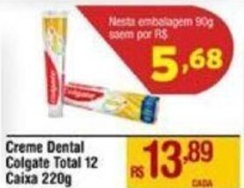 Max Atacadista Creme Dental Colgate Total 12 Caixa 220g oferta