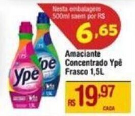 Max Atacadista Amaciante Concentrado Ypê Frasco 1.5L oferta
