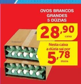 Roldão Ovos brancos grandes 5 dúzias oferta