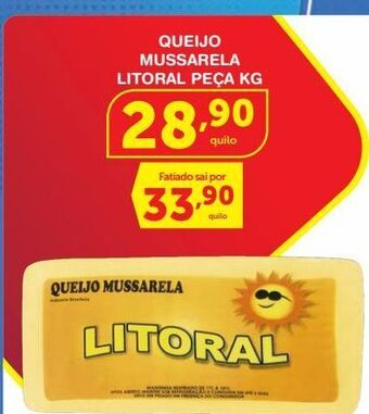 Roldão Queijo mussarela litoral peça kg oferta