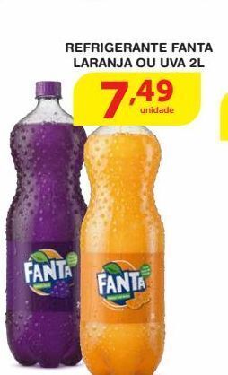 Refrigerante fanta laranja ou uva 2l