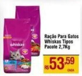 Max Atacadista Ração Para gatos Whiskas tipos pacote 2.7kg oferta
