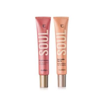 Eudora Kit blush líquido rosa coradinho + iluminador líquido oferta