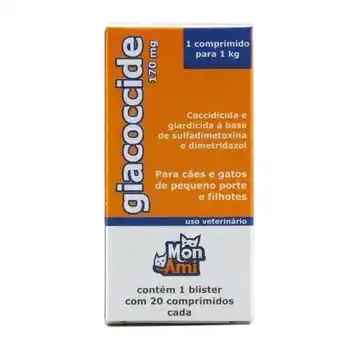 Pão de Açúcar Giacoccide 170mg mon ami 20 comprimidos cães e gatos oferta