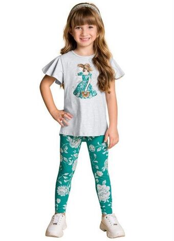 Milon - conjunto infantil feminino mescla