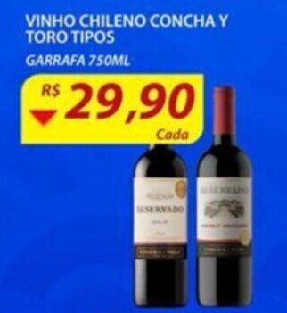 Vinho Chileno Concha Y Toro tipos 750ml