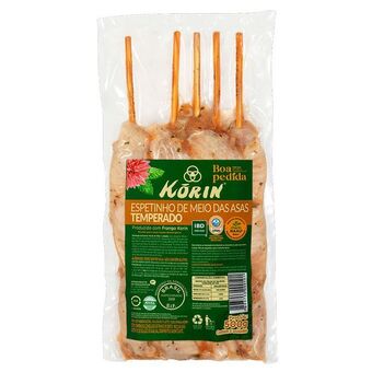 Mambo Espetinho meio da asa de frango congelado korin 500g oferta