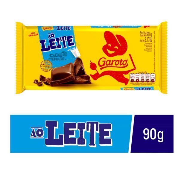 Chocolate garoto 90g barra ao leite oferta na Extrabom Supermercados