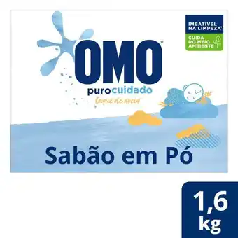 Super Nosso Sabão em pó omo puro cuidado 1,6kg oferta