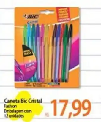 Atacadão Caneta Bis Cristal 12 unidades oferta
