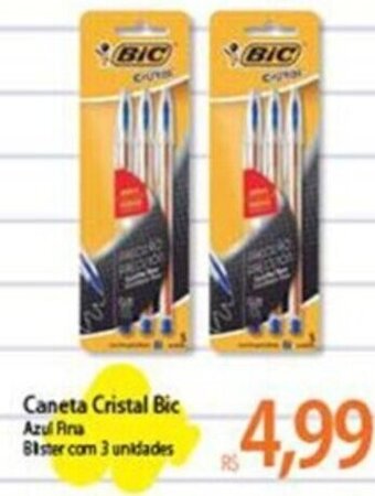 Caneta Cristal Bic 3 unidades