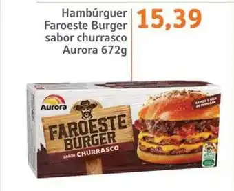 Hambúrguer faroeste burger sabor churrasco aurora