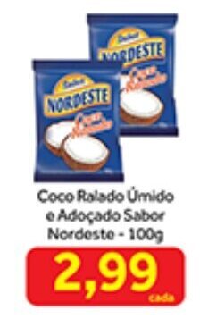 Shibata Supermercados Coco Ralado Umido e Adoçado Sabor Nordeste 100g oferta