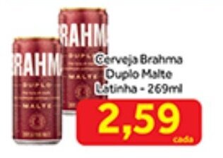 Shibata Supermercados Cerveja Brahma Duplo Malte Latinha 269ml oferta