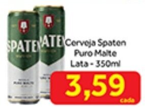 Shibata Supermercados Cerveja Spaten Puro Malte lata 350ml oferta