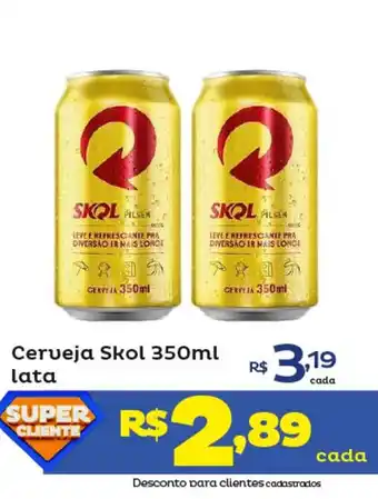 Super Lagoa Cerveja Skol 350ml lata oferta