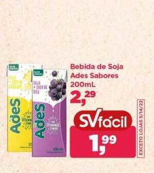 Supermercados São Vicente Bebida de soja ades sabores oferta