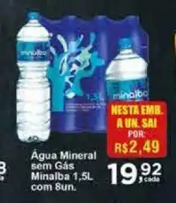 Rossi Supermercado Água Mineral Sem gás Minalba 1.5L com 8un oferta