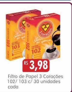 Epa Filtro de papel 3 corações 102 103 oferta