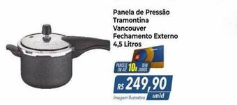 Hiper Moreira Panela de pressão tramontina vancouver fechamento externo 4.5 litros oferta