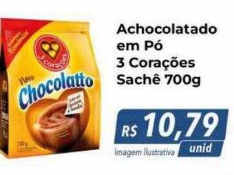 Hiper Moreira Achocolatado em pó 3 corações oferta