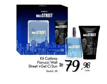 Giassi Supermercados Kit colônia fiorucci wall street +gel c 2 oferta