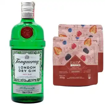 Gin tanqueray 750ml + 2 packs frutas vermelhas easy drink's 100ml