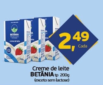 Cometa Supermercados Creme de leite Betania 200g oferta