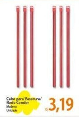 Atacadão Cabo para Vassoura/ Rodo Condor oferta