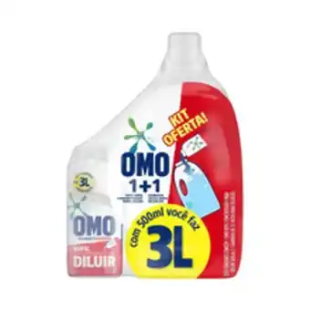 Supermercados Pague Menos Sabão líquido concentrado omo para diluir 500ml com garrafa oferta