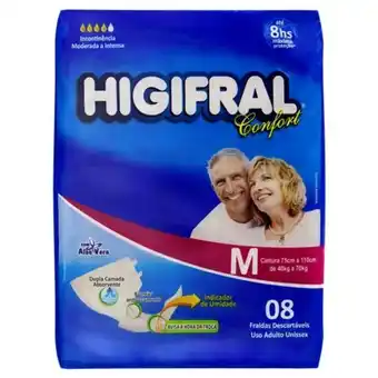 Fralda geriátrica higifral confort média 8un