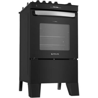 Gazin Fogão atlas 4 bocas agile up glass automático mesa de vidro forno 50l oferta