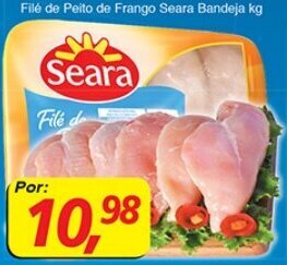Supermercados Guanabara File de Peito de Frango Seara Bandeja 1kg oferta