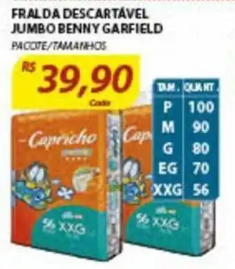 Fralda Descartavel Jumbo Benny Garfield