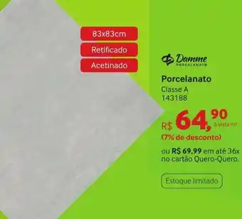 Quero Quero Porcelanato 83x83cm oferta