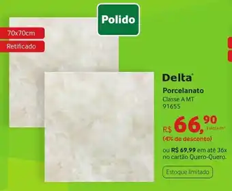 Quero Quero Delta Porcelanato 70x70cm oferta