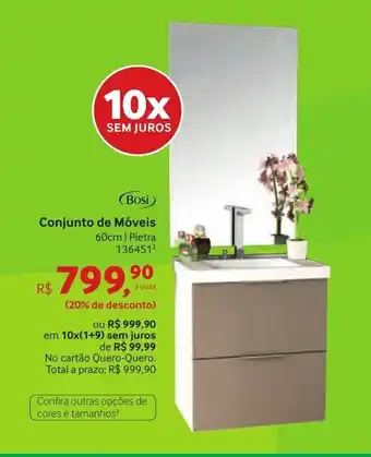 Quero Quero Conjunto de Moveis 60cm oferta