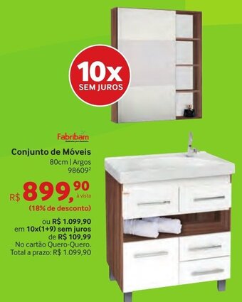 Quero Quero Fabribam Conjunto de Moveis 80cm oferta