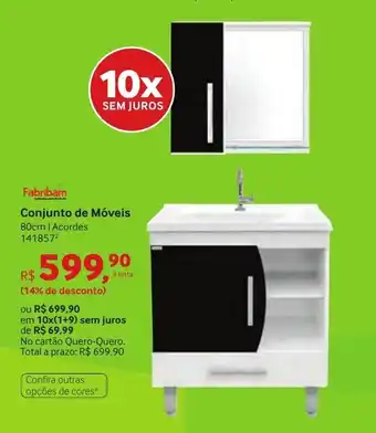 Quero Quero Fabribam Conjunto de Moveis 80cm oferta