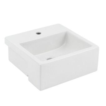 Cuba semi encaixe quadrada cerâmica nancy 42x43cm branca sensea