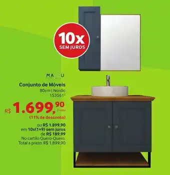 Quero Quero Conjunto de Moveis 80cm oferta